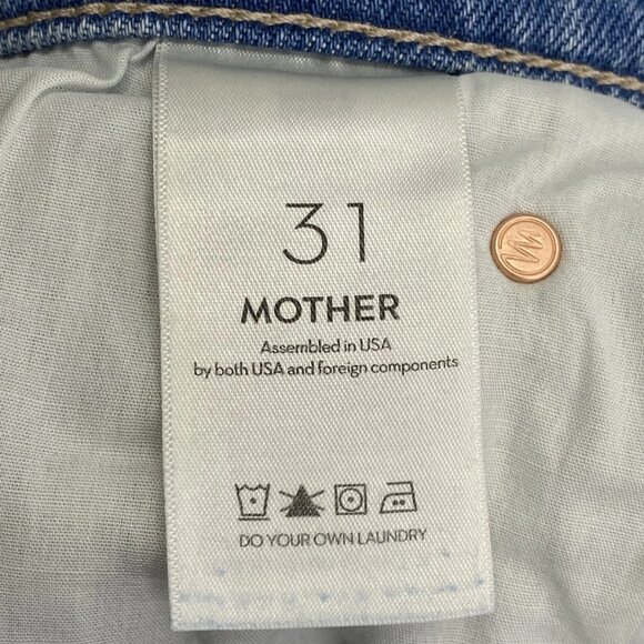 MOTHER Women's The Kick It Ankle Jeans Size 31 – "Can You Dig It" Blue, Frayed H - Picture 5 of 12